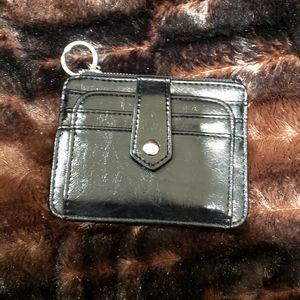 Capri faux leather ID credit card wallet NWOT black